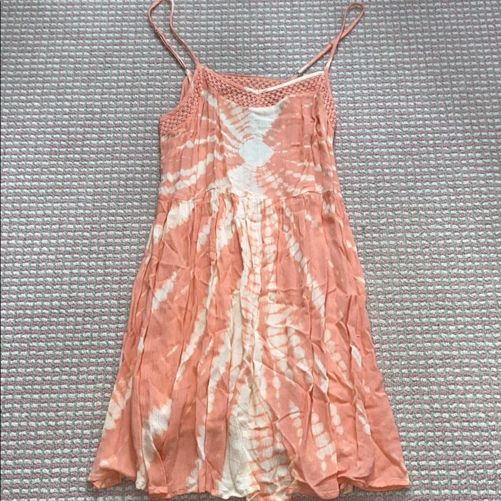 Coral tie dye summery dress
